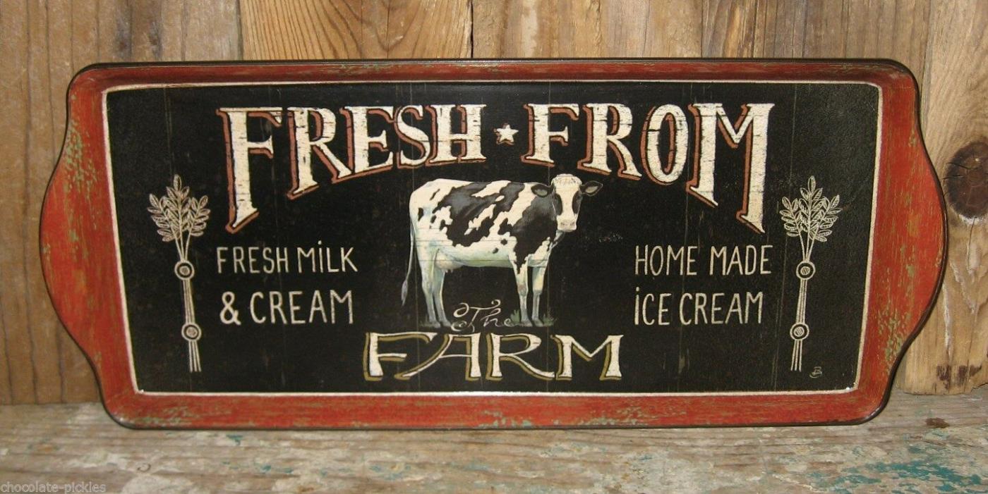 COW Farm Market TRAY*Primitive/French Country Farmhouse Kitchen Decor*Milk*Cream
