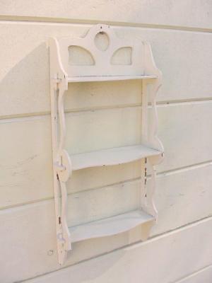 Vintage Shabby Chic Painted Kitchen Spice Shelf ~ Nice Crackled Paint