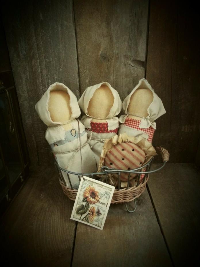 Primitive Prairie Stump Dolls Sitters Decoration Ornies Fillers