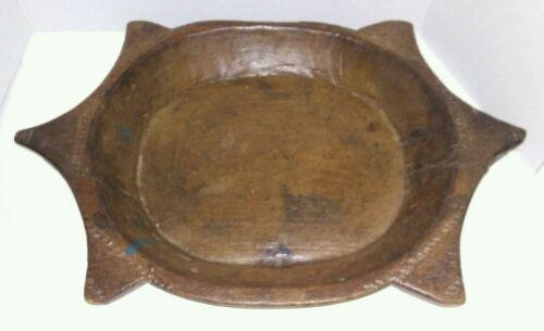Beautiful Antique Rustic Wooden Dough Bowl.