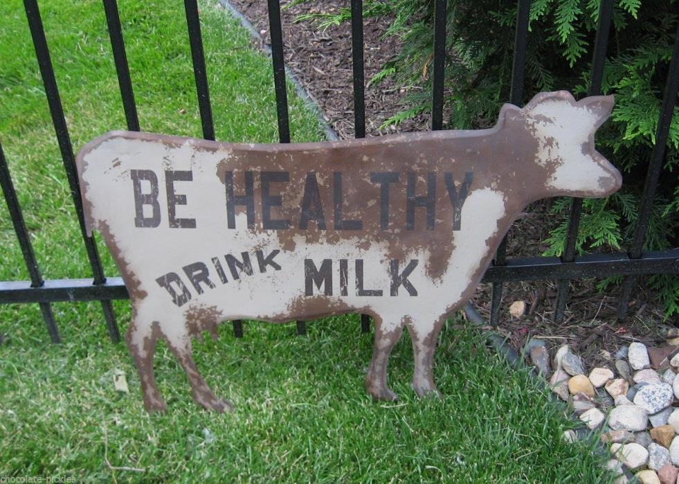 LARGE Brown Dairy Milk COW Kitchen SIGN*Primitive/Farmhouse French Country Decor