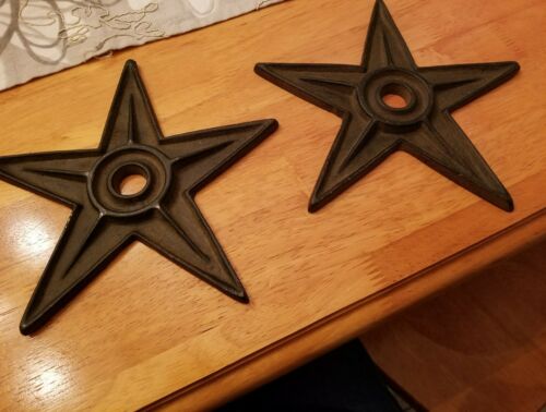 pair of heavy rustic stars 8 inches