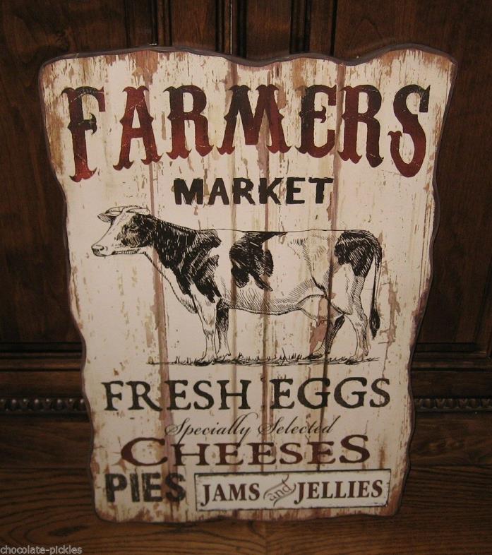 Dairy COW Farmers Market Wood Wall SIGN*Primitive/French Country Farmhouse Decor