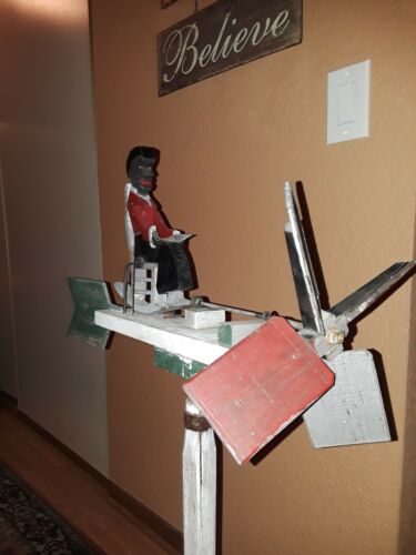 Antique Rare Black Americana Folk Art Whirligig 22