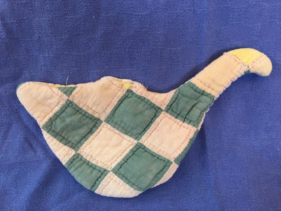 Prim OOAK handmade Patchwork vintage quilt~unfinished goose, pillow, craft, gift