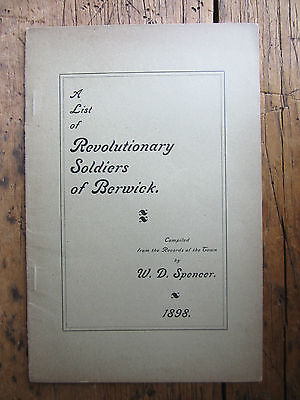 Antiquarian Collectible Book Berwick Maine Revolutionary War Soldiers’ History #