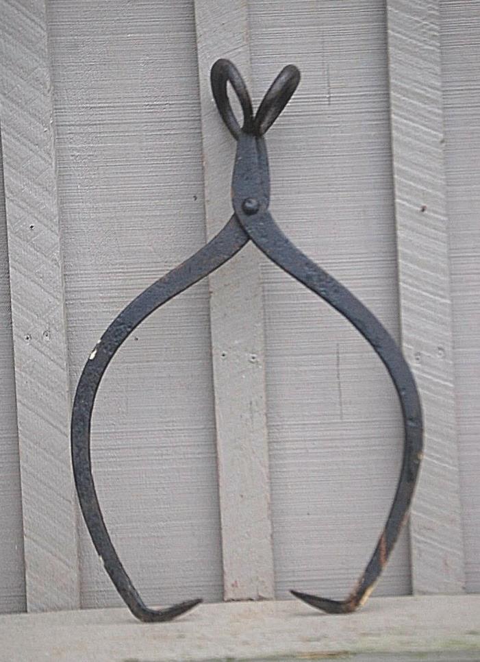 Old Vintage Antique Large Ice Block Tongs Tool Primitive Rustic Farmhouse Cabin