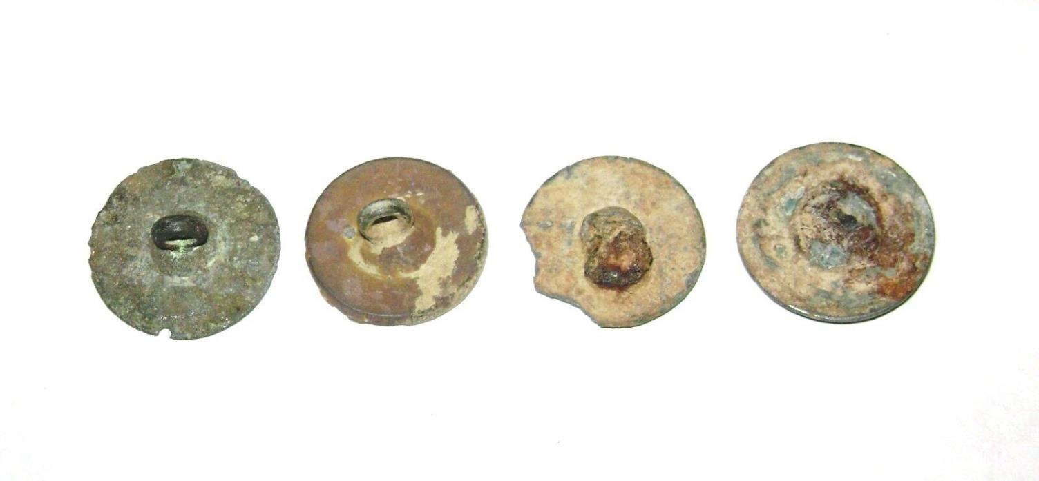 4 Antique 18th Century Tombac Metal Buttons