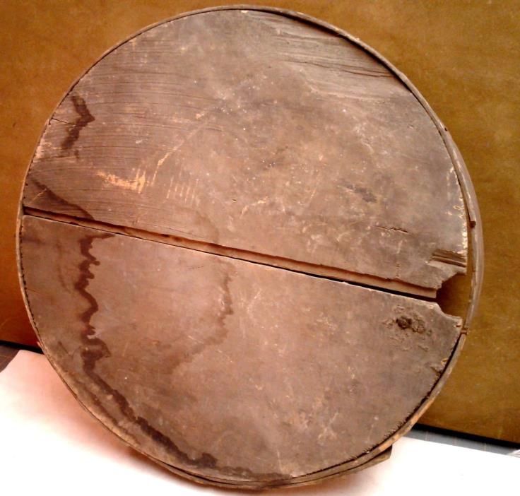 Primitive Wooden Cheese Round Box Lid Only 1900’s Era