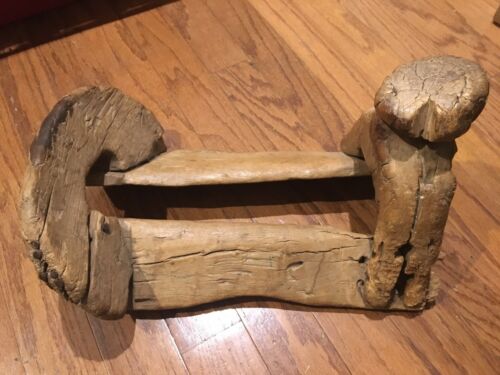 Antique Primitive Wooden Horse Pack Saddle Ranch Decor Sinew Tied Western Rustic