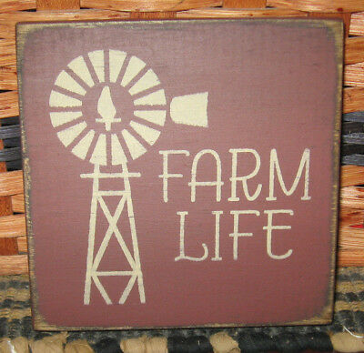 PRIMITIVE  COUNTRY  FARM LIFE mini  sq   SIGN