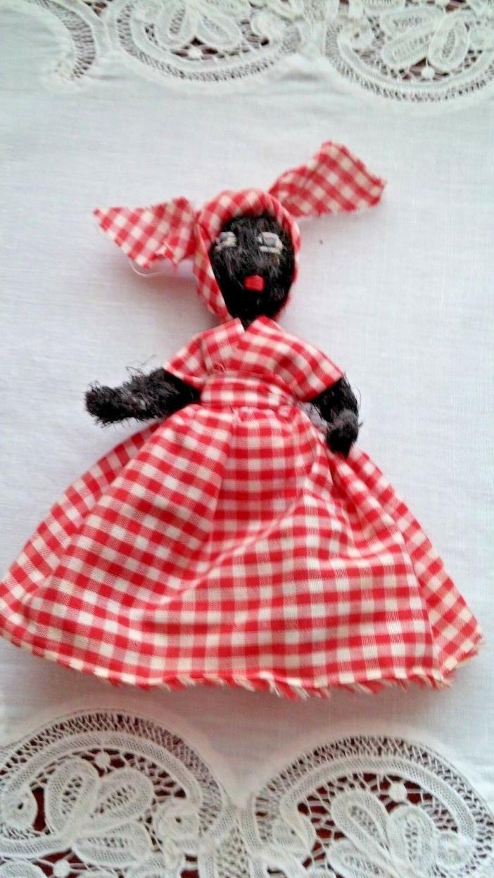 Vintage Black Doll  7 inches Fabric Handmade Cajun True Primitive