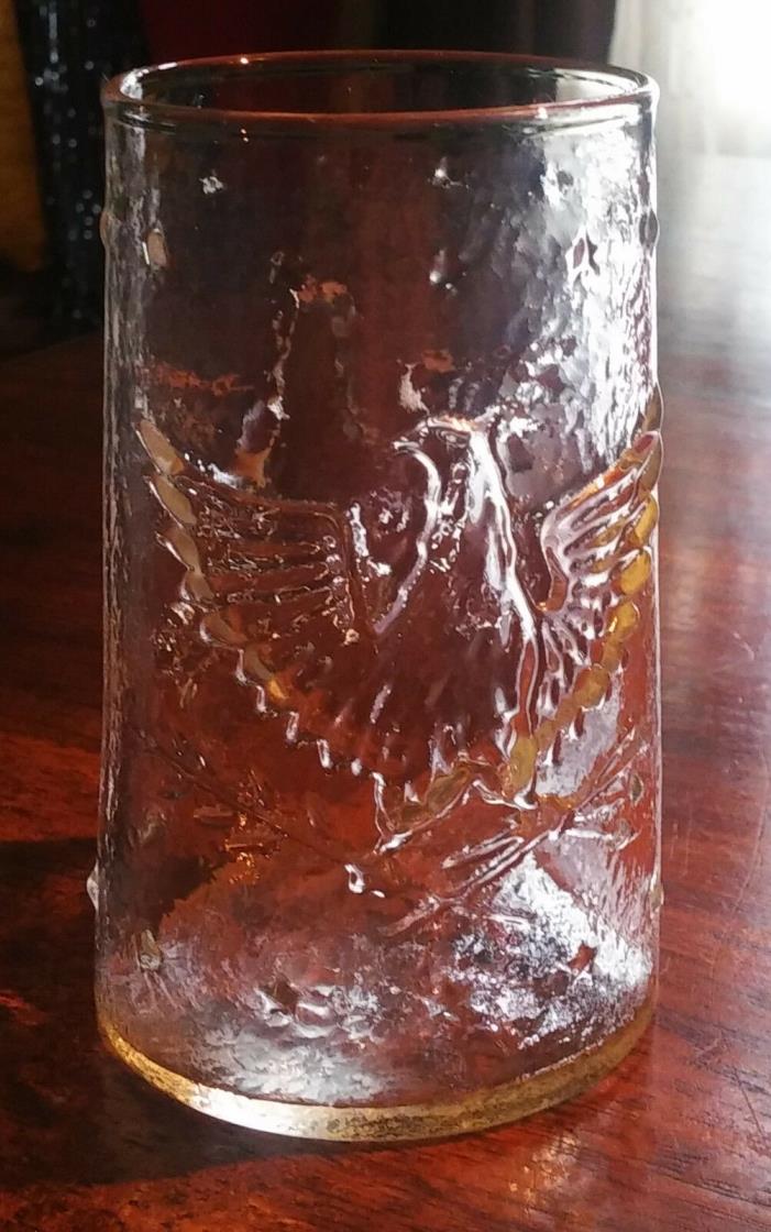 Vintage Embossed Drinking Glass - Bicentennial Patriotic American Eagle