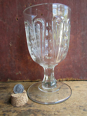 Antique EAPG Civil War Era New England Pillar Pattern Glass Goblet 1850-1870