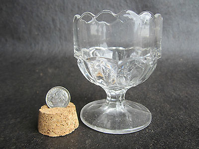 Antique Civil War Era EAPG Early New England Pressed Glass Pedestal Base Salt