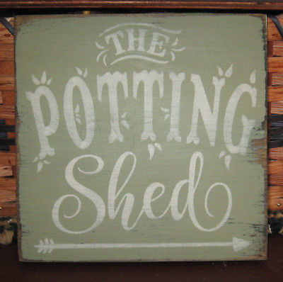 PRIMITIVE  COUNTRY THE POTTING SHED sm sq   SIGN