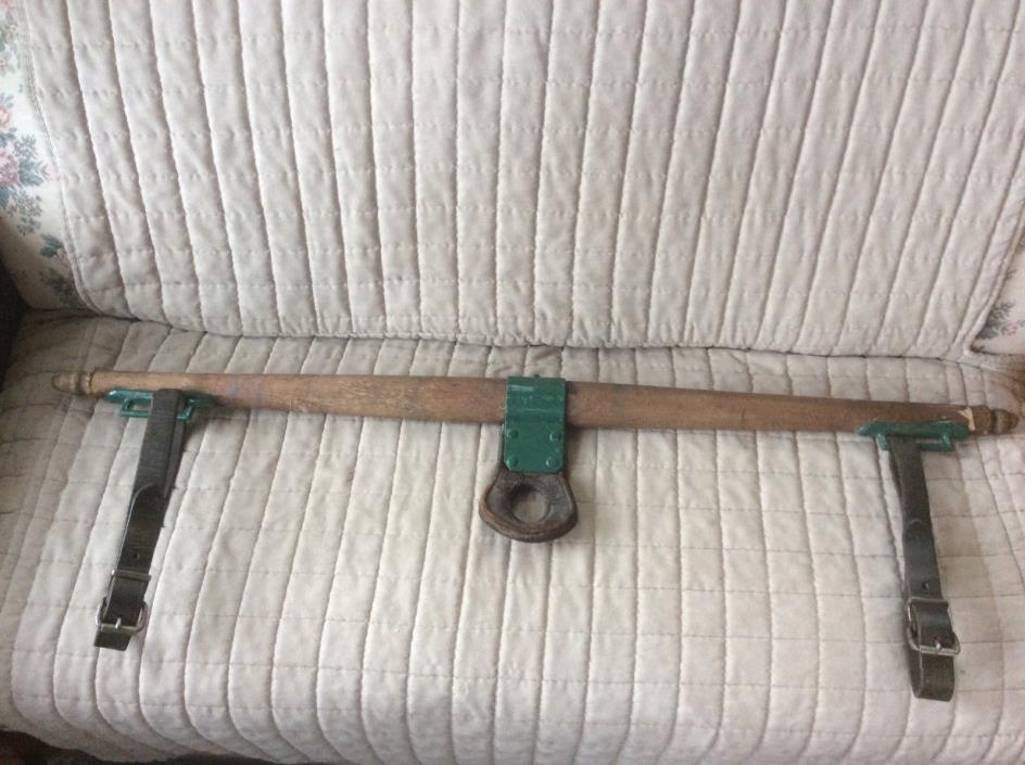Vintage Horse Oxen Wooden Yoke  Large Primitive Leather Straps Farm Decor Good