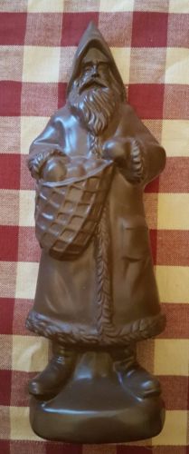 Faux Chocolate Brown Mold ~ Old World Santa St Nick Christmas Figurine ..9 3/4