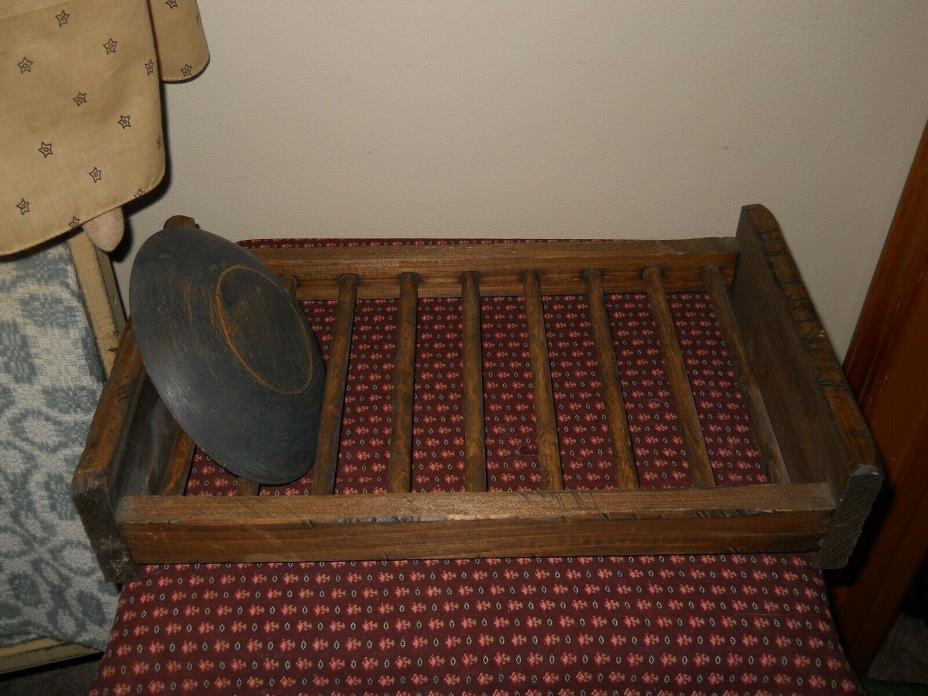 Primitive Bowl Rack Wood