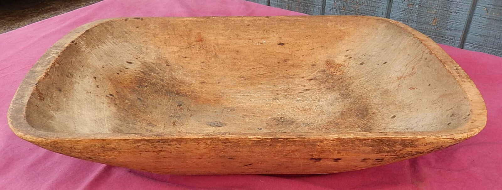 Traditional Rectangular Antique Maine Wooden Trencher / Chopping Bowl