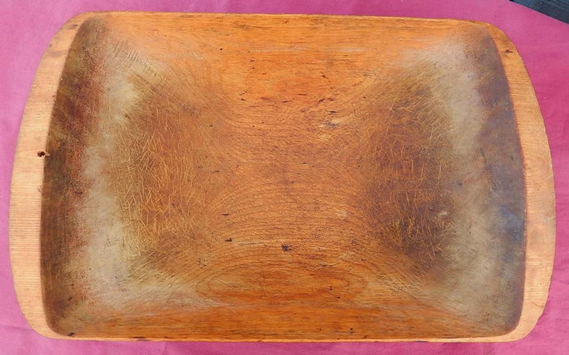 LARGE Rectangular Antique Maine Wooden Trencher / Chopping Bowl 19th C.