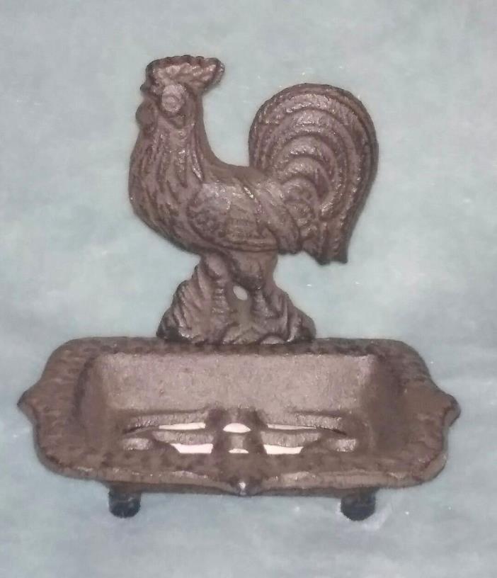 Country Rustic Bathroom Farm Kitchen SOAP DISH Cast Iron Roaster Card Holder NEW