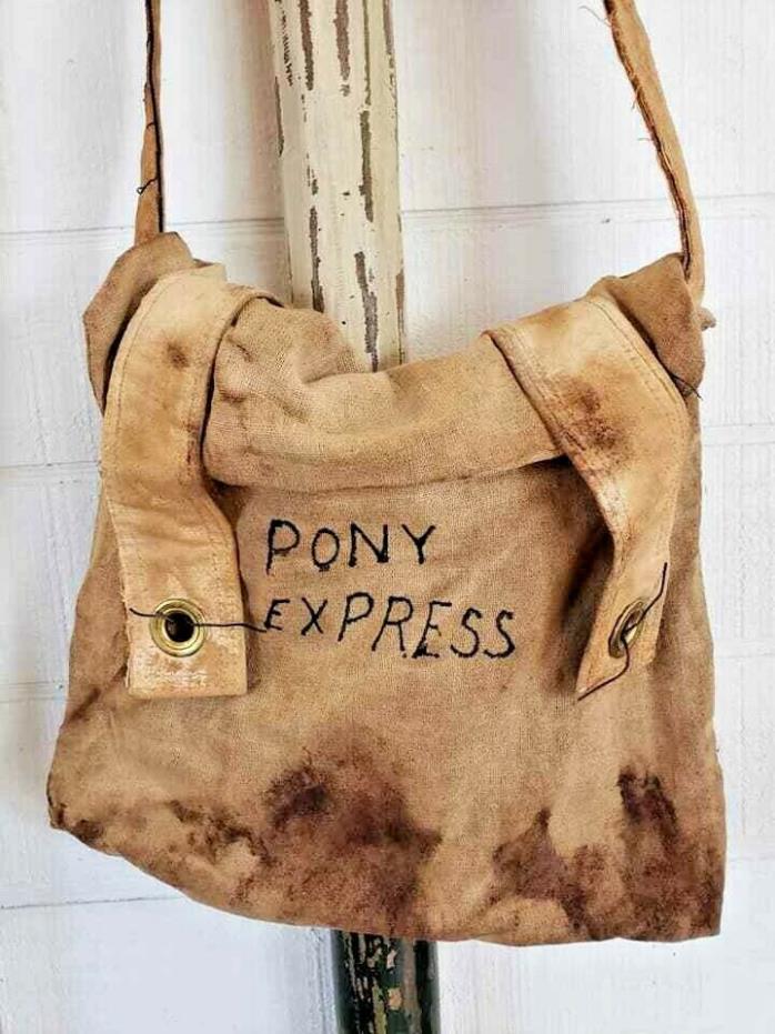 Primitive Handmade Grungy Dirty Pony Express Bag Americana