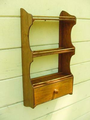 Vintage NH Farm Made Kitchen Spice Shelf with Lower Drawer ~ Nice Patina