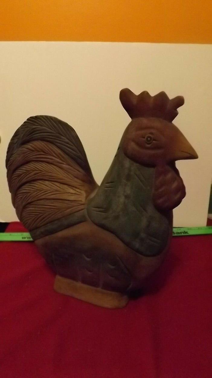 Primitive Vintage Country  Folk Art Wood Carving Rooster Painted 13