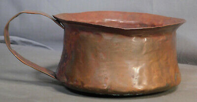Antique Hammered Rivet Dovetail Copper Commode Chamber Pot Potty EARLY Primitive
