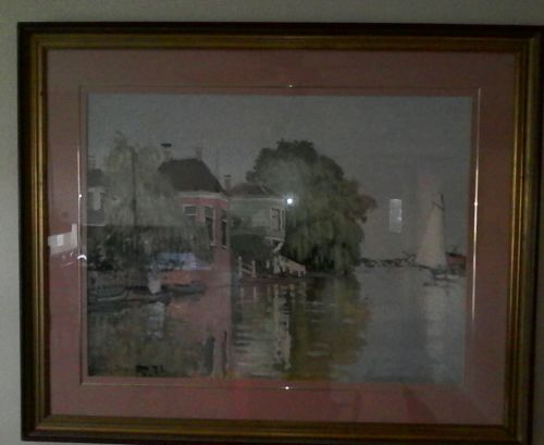 Claude Monet Landscape Near Zaandam beautiful old Print ~  44