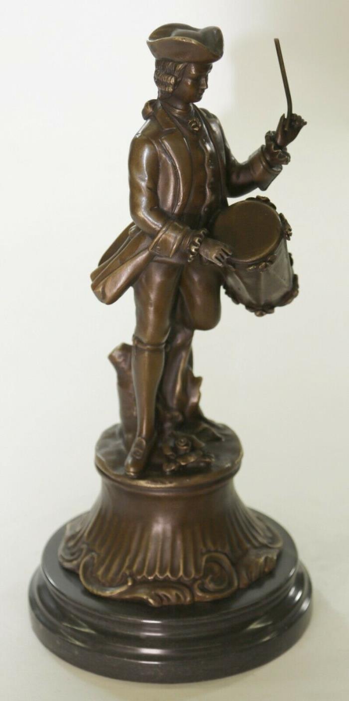 Signed Original Miguel Lopez(Milo) American Civil War Drummer Bronze Sculpture