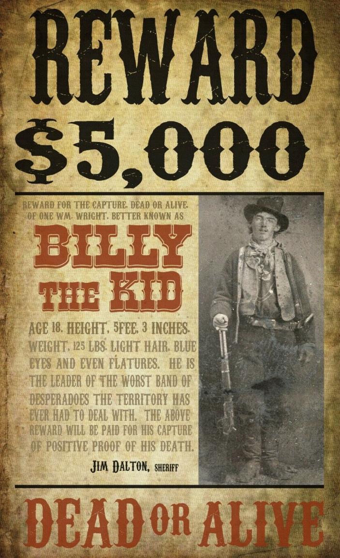 Billy the kid wanted poster 20