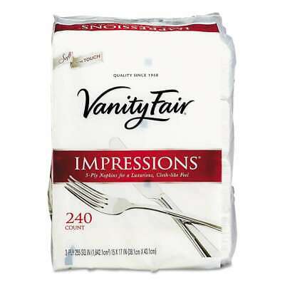Vanity Fair Impressions Dinner Napkins, 3-Ply, 15 x 17, White, 2 042000355841