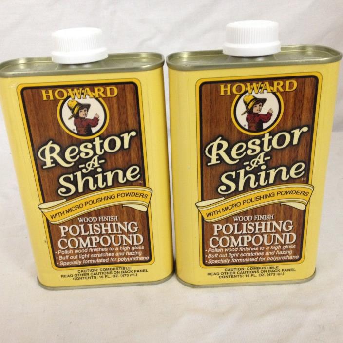 Howard Restor-A-Shine Wood Finish Polishing Compound 16 oz LOT OF 2