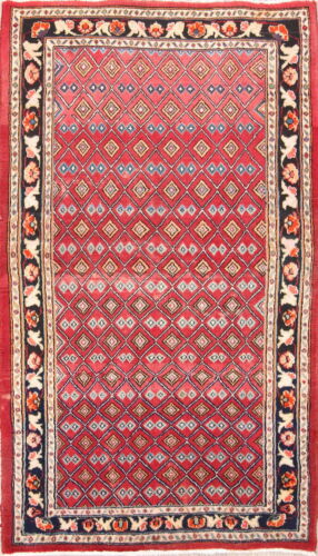 All Over Vintage Persian Rug Geometric 4x6 Wool Kashmar Oriental Area Rug Carpet