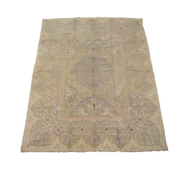 Antique 9X12 Cotton Indian Agra 1920s Hand-Knotted Oriental Carpet (8.10 x 11.8)