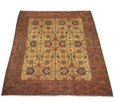 10X12 Antique Gold & Burgundy Oushak Rug Hand-Knotted, circa 1910 (9.9 x 11.6)