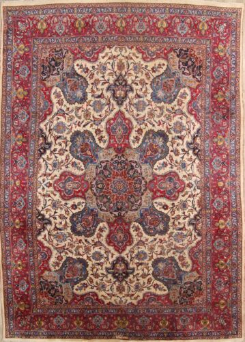 Stunning Rare Semi Antique Persian Wool Signed Kashmar Oriental Rug 10x13