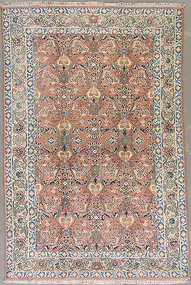 6x9 Antique Rust 1920 FINE 200 KPSI Cotton Indian AGRA Oriental Area Rug Carpet