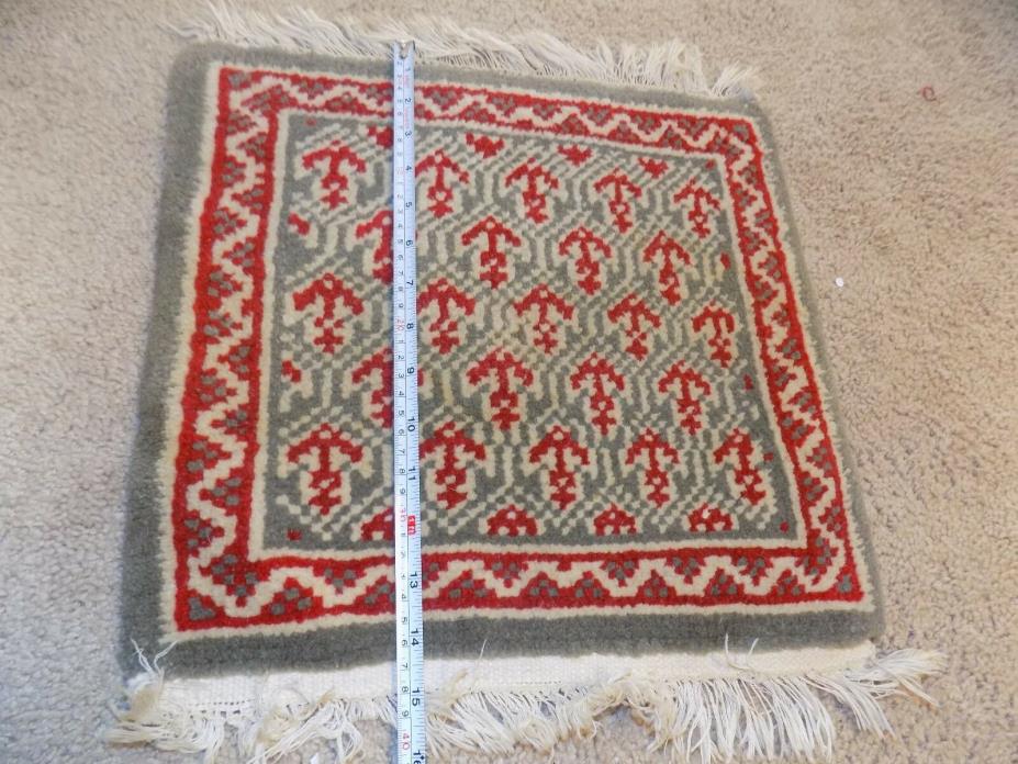 Rare Estate Find Antique Wool Pile Rug Fringe 16