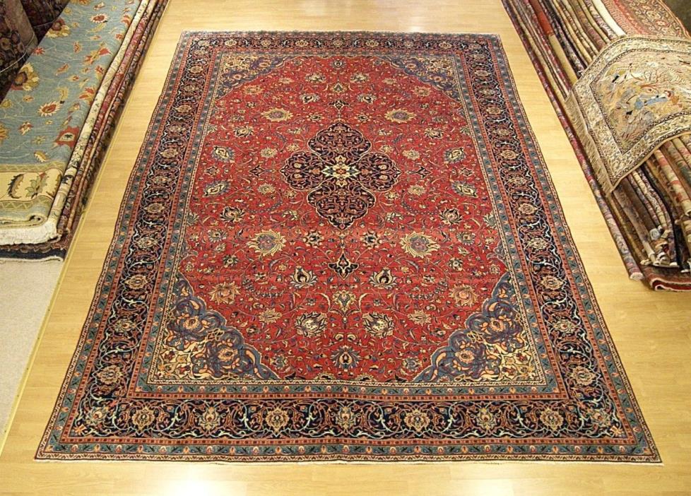 10 x 13 Vintage Handmade Antique 1920s Fine Quality Persian Wool Rug