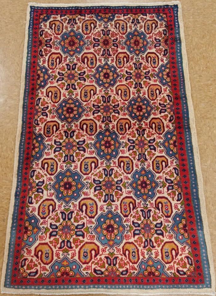 Persian Rug Hamedan Tribal Hand Knotted Wool Ivory Exceptional Oriental 4 x 6