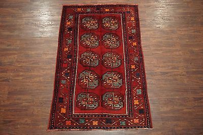 5X8 Persian Antique Bukhara Hand-Knotted Wool Area Rug Oriental (4.8 x 8.2)