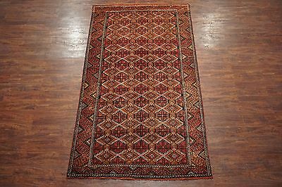 5X10 Antique Baluchi Tribal Gallery Runner Persian Hand-Knotted Rug with Abrash