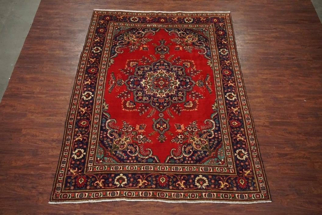 8X11 Antique Hand-Knotted Area Rug 1940's Oriental Wool Carpet (8.2 x 11)