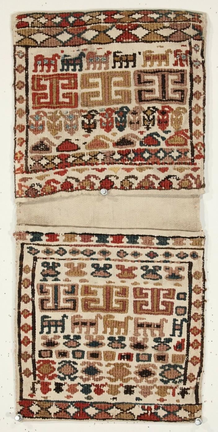 Antique Persian Shahsavan Mini Bag; Khorjin; Circa 1900; RARE