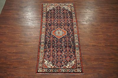 Antique 4X10 Persian Herati Malayer Hand-Knotted Gallery Runner Wool Rug Carpet