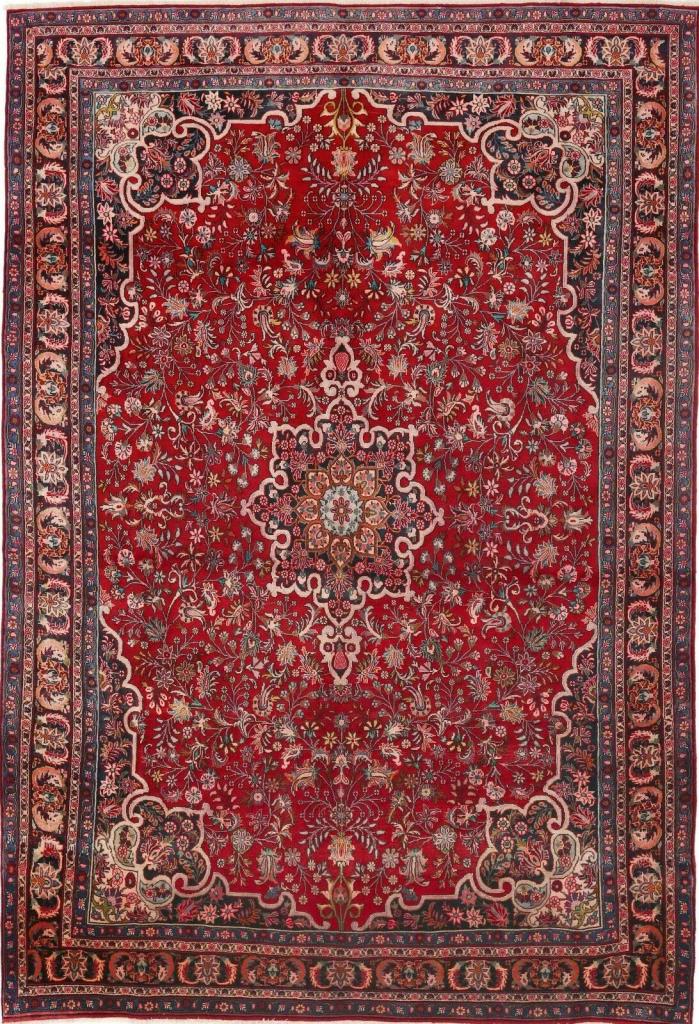 Persian Bijar Rug Tribal Hand Knotted Wool TRADITIONAL RED BLUE Oriental 7 x 11