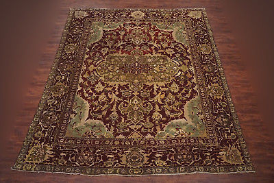 Antique 12X14 Circa 1880 Agra Hand-Knotted Wool Oriental Area Rug (11.8 X 13.11)